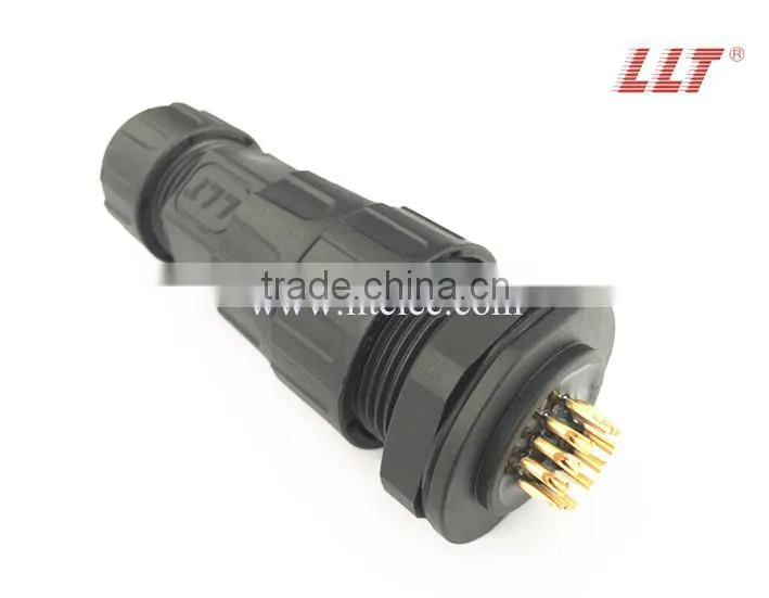 12 pole front panel mount female pin waterproof cable connector