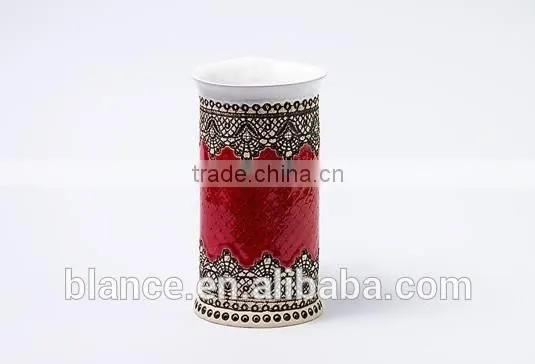 16oz Mug with Handbuilding Techniques, Ceramics and Pottery, red mug