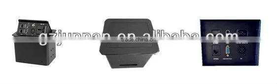 aluminum pop-up outlet with black and silver color