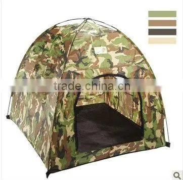 Children play camouflage tent house