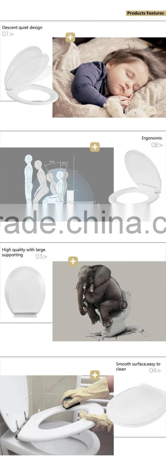 PP Western Toilet Seat Round Shape