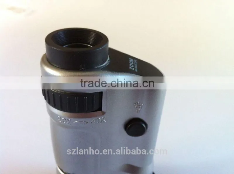 NEW 20X~40X Mini Magnifier Microscope Jeweler Loupe with LED
