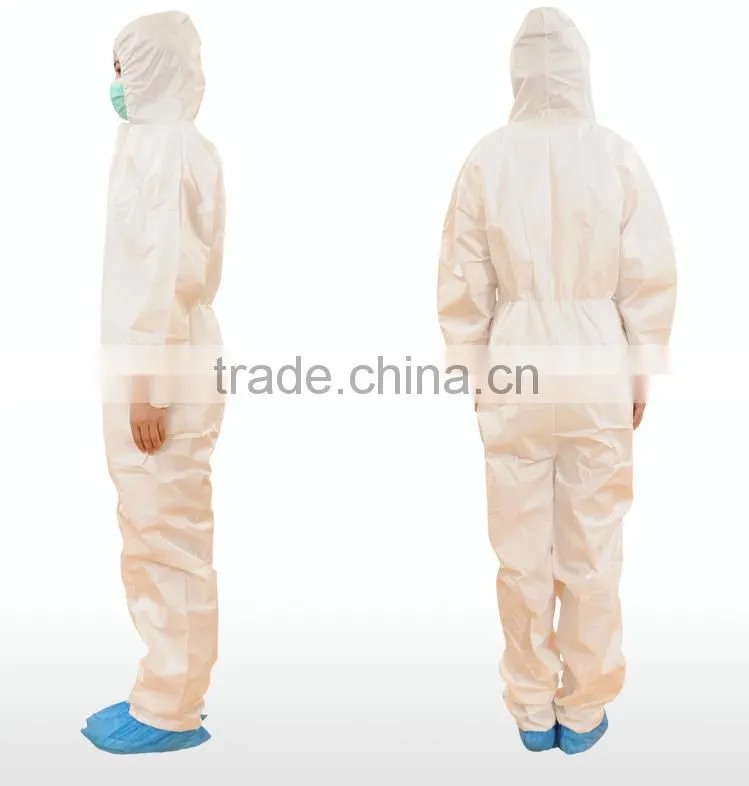 2015 New Products Waterproof YELLOW Disposable Coverall with hood