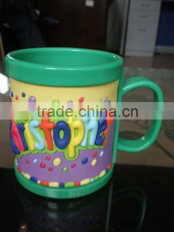 custom 3d soft pvc letter mug cup