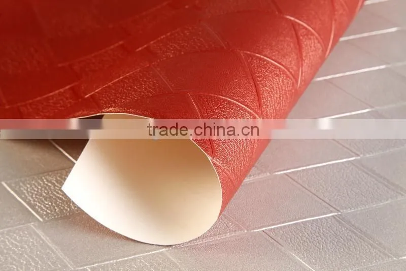 leather effect vinyl wallpaper for restaurant decoration