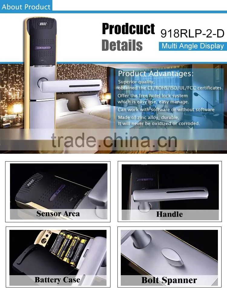 high quality digital hotel card lock with with UL certificate