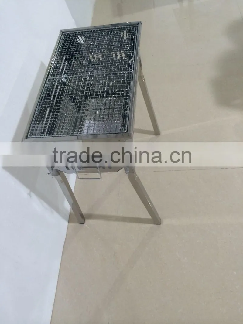Hot sale portable and foldable stainless steel charcoal BBQ grill