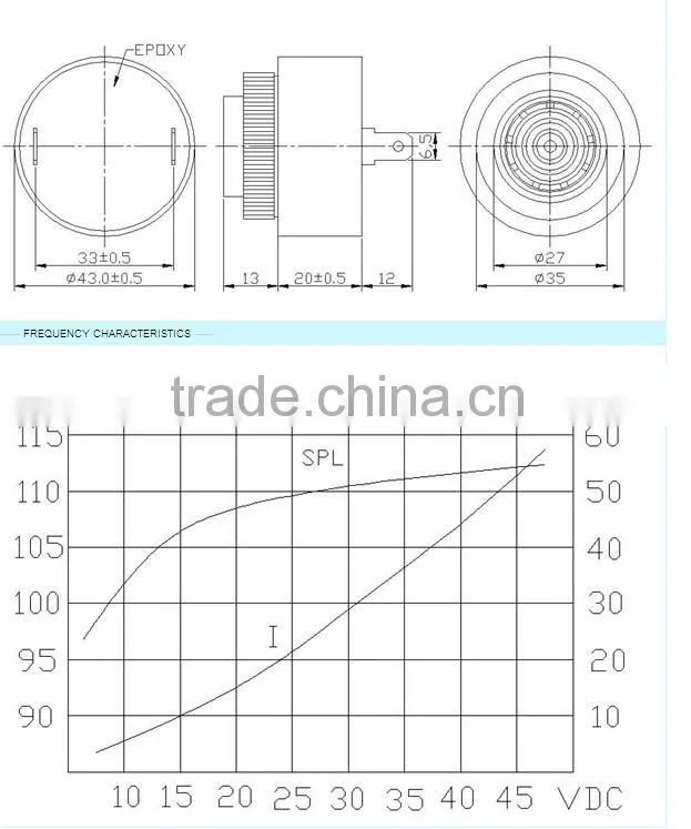 90DB piezo electric buzzer manufacturer