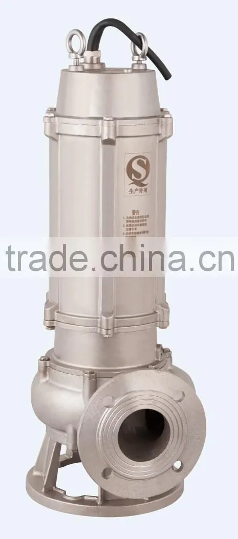 low consumption WQP stainless steel 304 non-clog sewage pumps