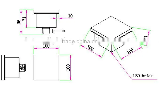 3 year warranty IP67 outdoor led brick light ,glass led brick uplight for floor