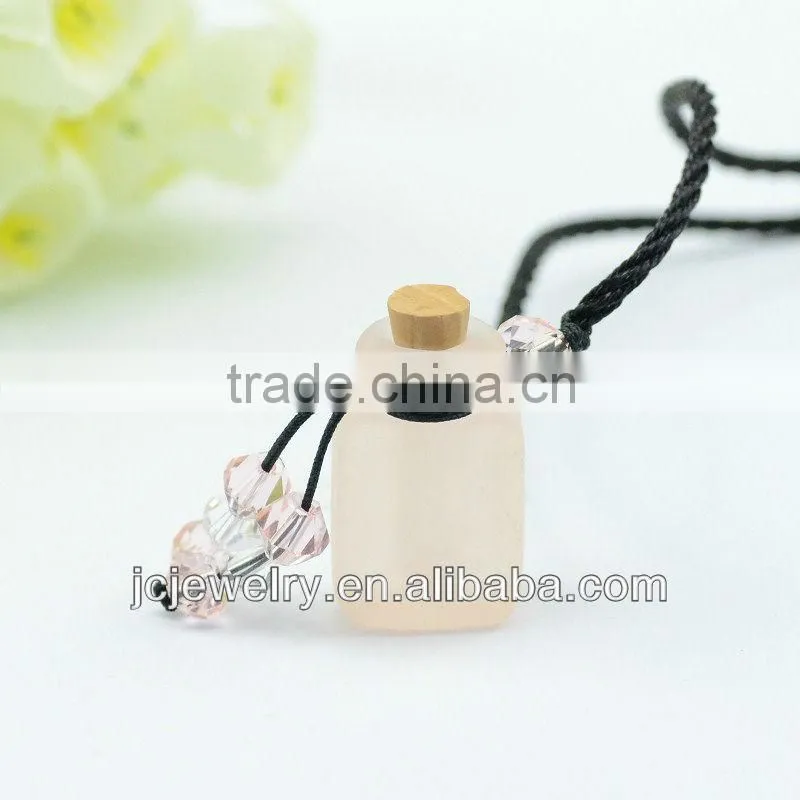 2013 new blue ground glass pendant Daisy Wishing Bottle back Long Cord Necklace
