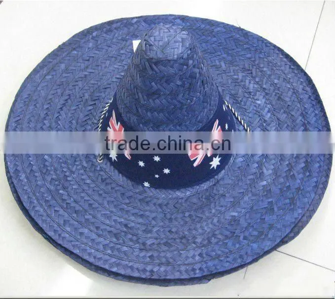 wide brim sombrero straw hat