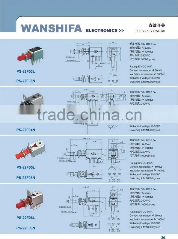 Key lock Push Switch