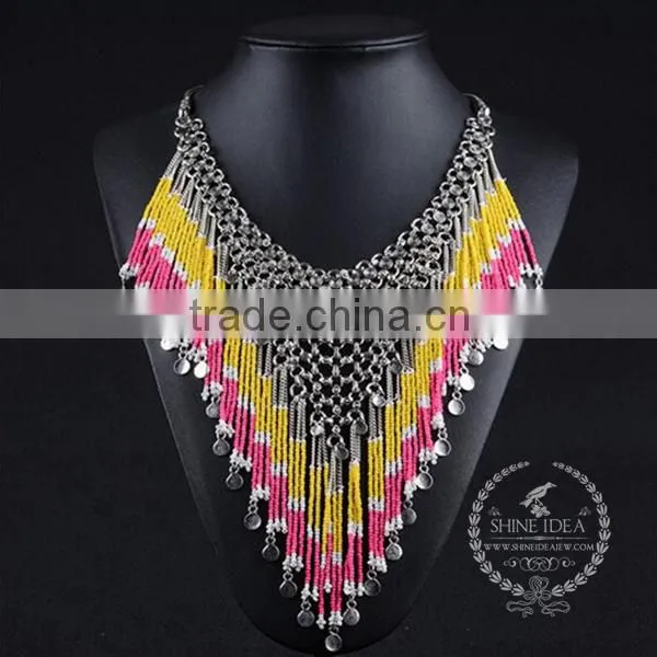 high quality vintage rhinestone chunky statement necklace tin alloy fashion women pendant necklace 6390079