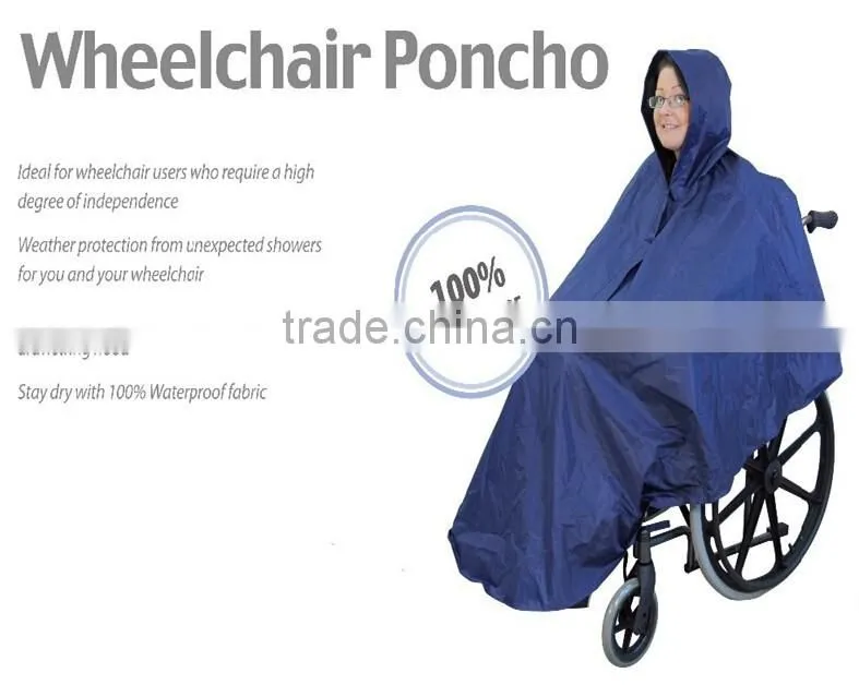 Rehabilitation Therapy Supplies Accessories Waterproof Safety Reflective Wheelchair Poncho Rain Suit
