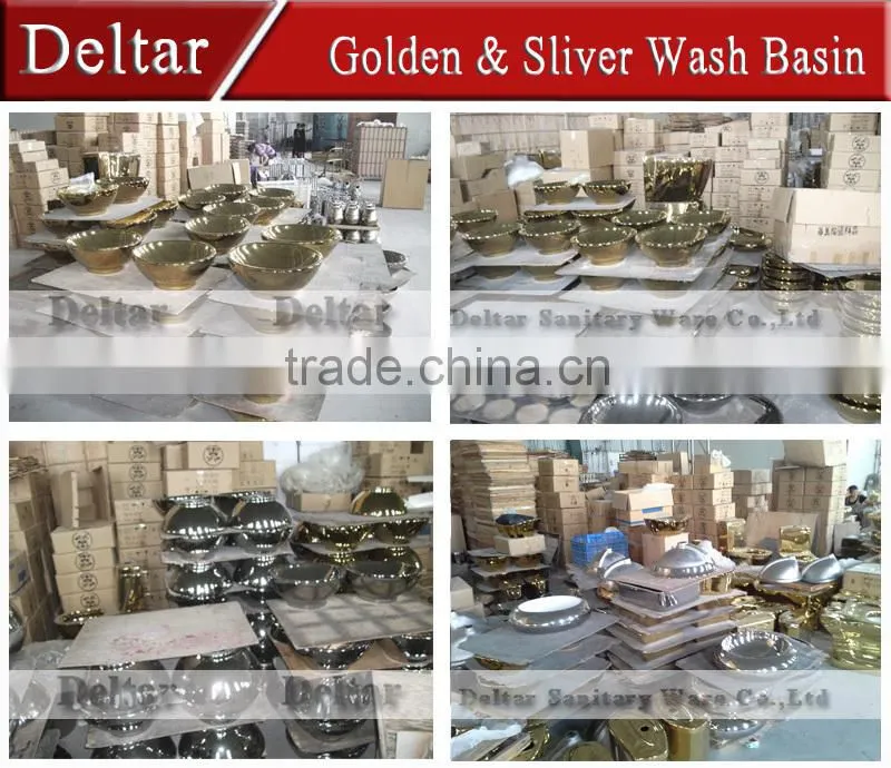 Sanitary ware made in china, modern bathroom vanity with gold flower picture, coloured bathroom basins for sale