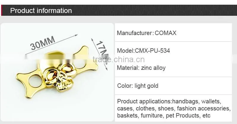 Ladies metal skull clothing brands logos for sewing