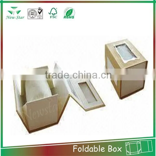 customized rigid collapsible box ,collapsible box with hotstamp
