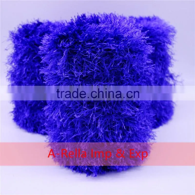100% polyester feather yarn , with heat setting , lurex yarn
