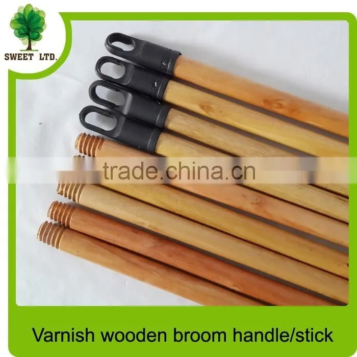 Wholesale varnished quality wooden handle / shovel handle with cap120*2.2CM