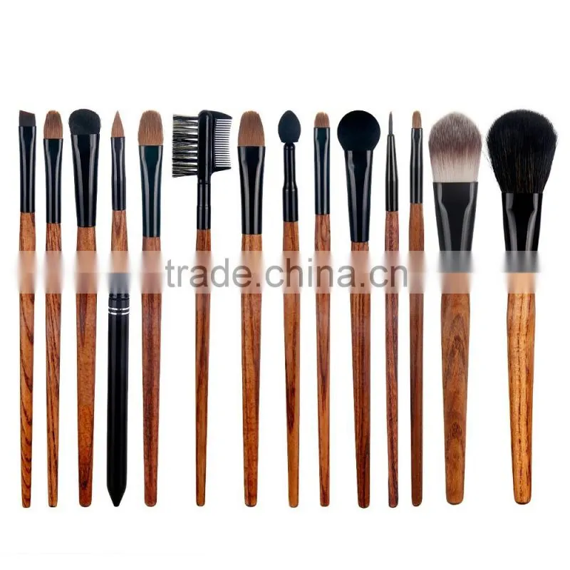 Wholesale makeup brush 7 pcs cosmetic brush set luxury gold aluminum handle private label
