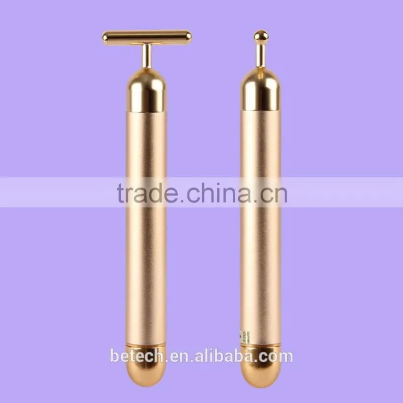 24K Gold facial Beauty Bar Vibration Massage Golden Bar