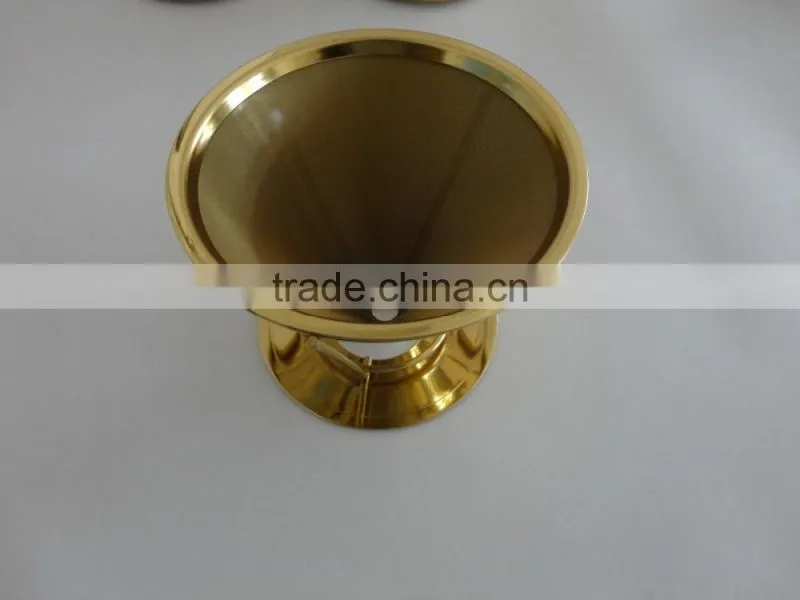 Gold color reusable coffee filter