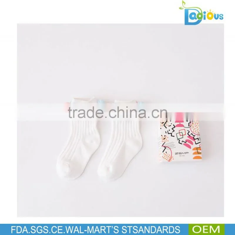 Fashion High Quality Wholesale Baby Cotton Socks Circle ball decoration kids socks