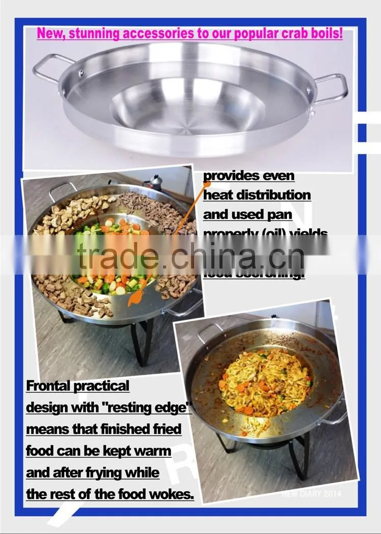 Both Frying and Wok gas boiler w/Stand, Great wokpannne stainless steel Frying Wok,popular crab boiler