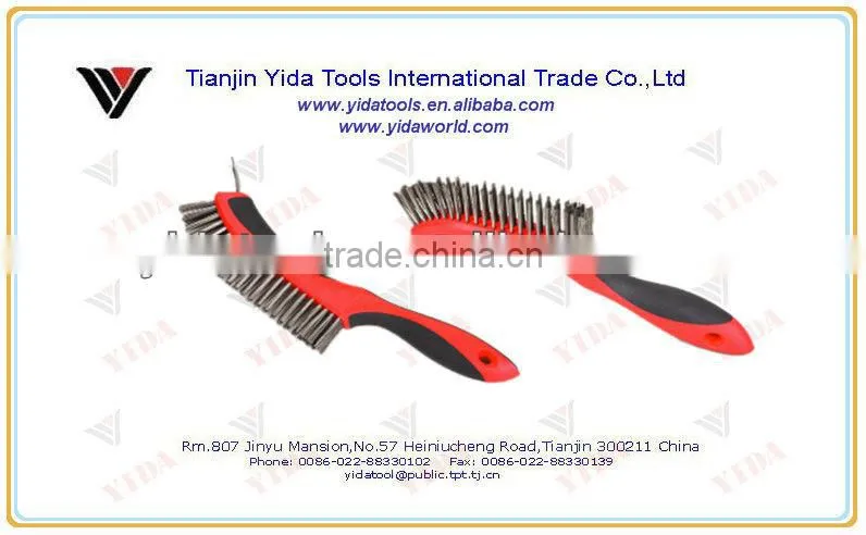 two color soft grip steel wire brush