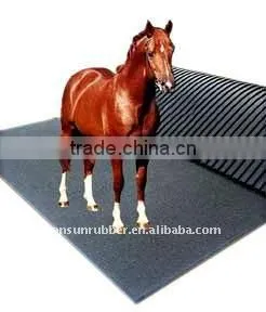 3-6mm black antislip wide ribbed rubber sheet
