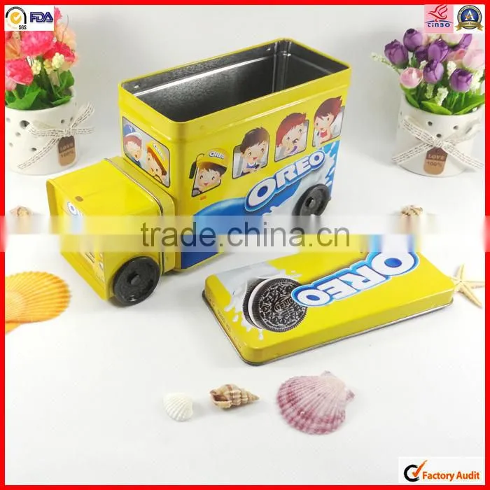 hot sale custom design car shape tin can for chocolate