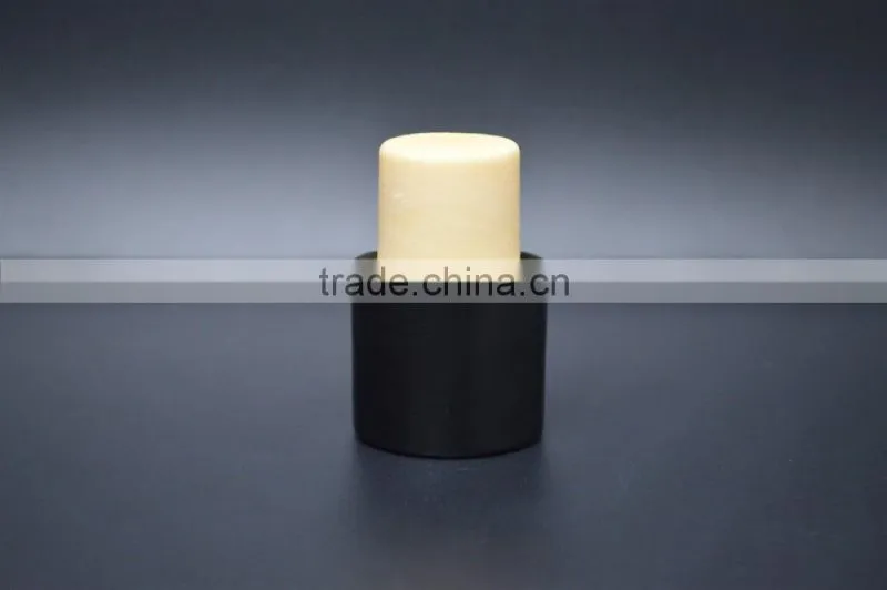 Black plastic cap with synthestic cork tall cork for glass bottle T-shape cork