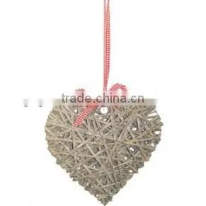 Christmas Red wicker heart For home decorations