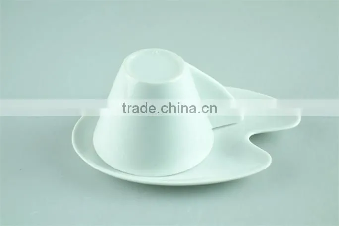 White stock cafe cup and saucer, mini coffee cup and saucers with spoon factory cheap price
