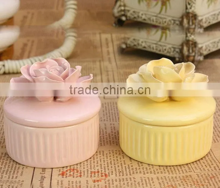 porcelain 3d flower wedding favors and gifts trinket box