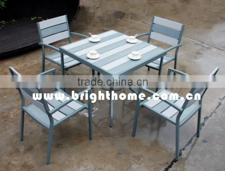 Aluminum Dining Chair & Table BP-390 Poerder-coated wicker outddor furniture
