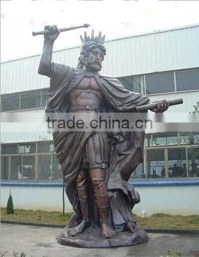 Garden life size bronze soldier statues in metal craft