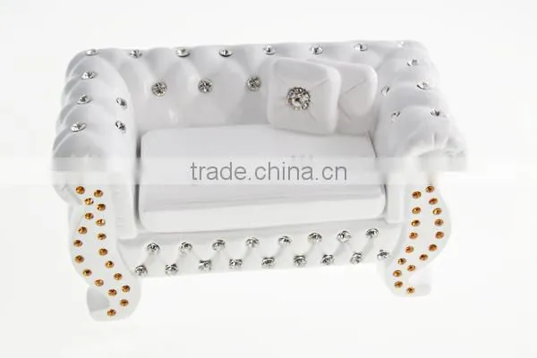 Polyresin Decorative Black Sofa-Shaped Jewelry Box