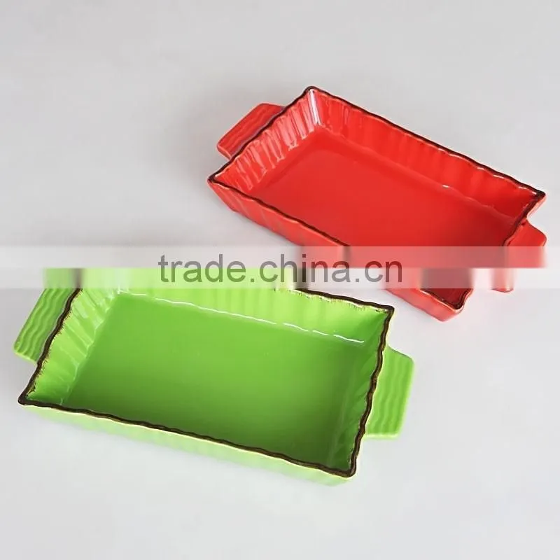 ceramic au grantin rice dish,stoneware baking pan,ceramic bakware roasting plae