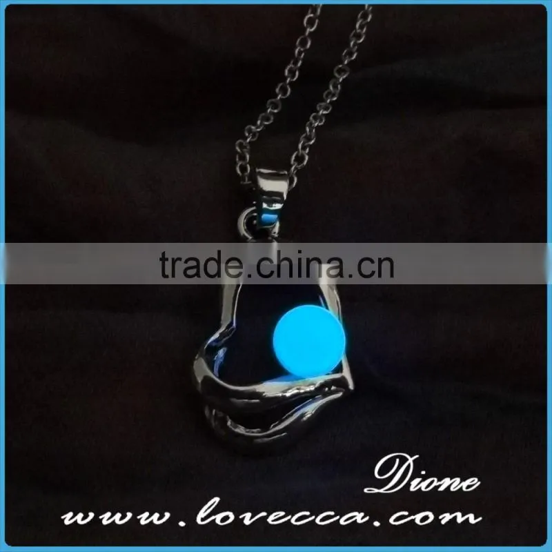 Dark Luminous Necklaces Silver Color Chain pendant lighting