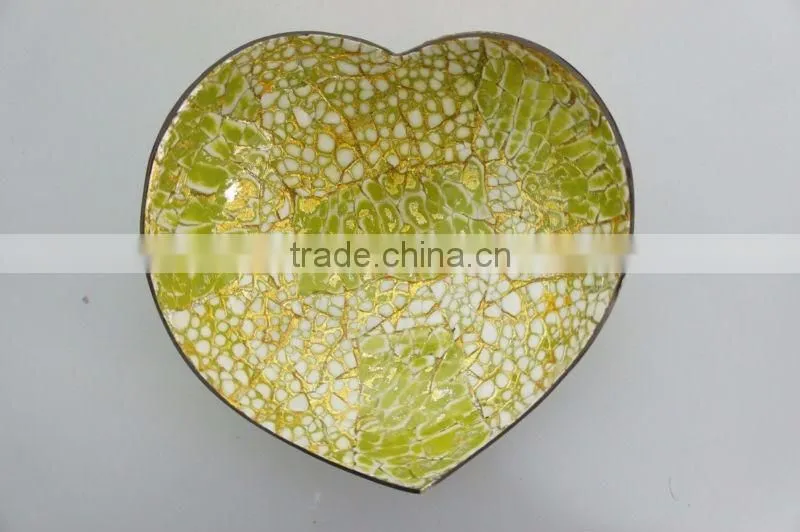 Heart shape lacquer coconut bowl / high quality lacquerware from Vietnam leading manufacturer