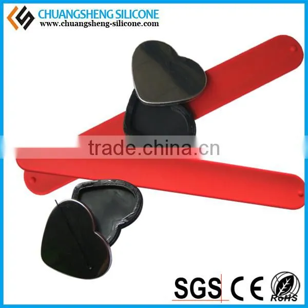 heart-shaped silicone Magnet patted bracelet,bangle,wristband