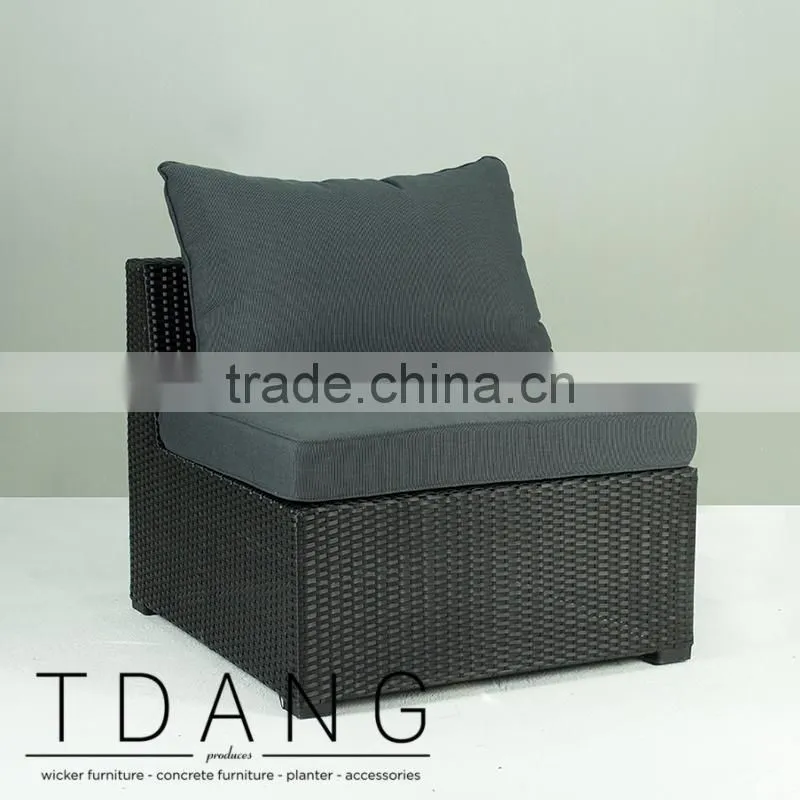 Kessler Wicker Armless Sofa with Cushion - Modulo Wicker Lounge Chair
