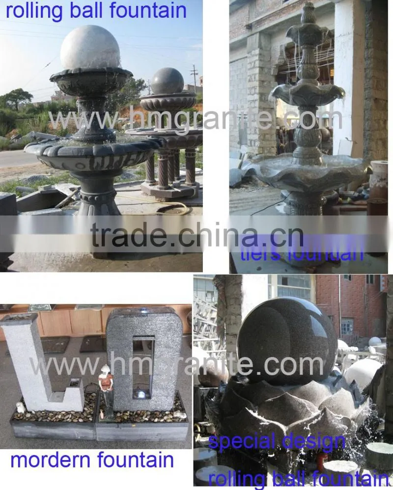 Granite stone rolling ball water fountain