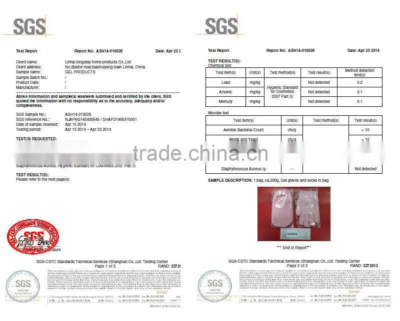 SGS Rose Oil Moist Tendering Protect spa gel socks gel gloves