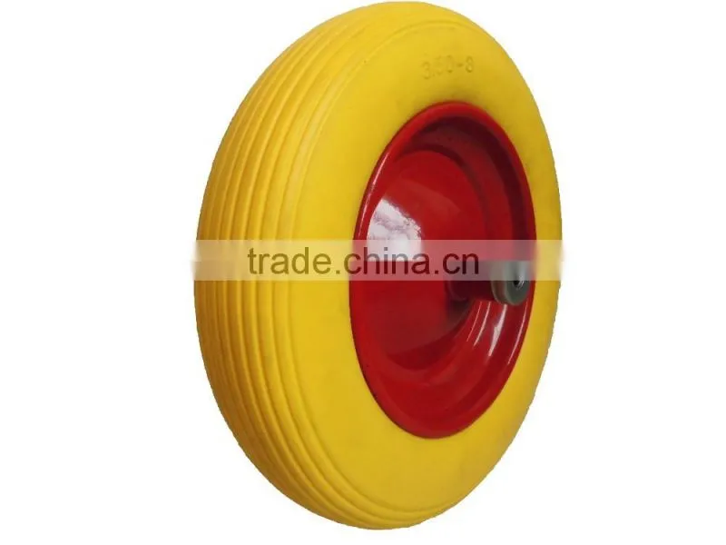 pu wheel 3.50-8 with plastic or metal rim