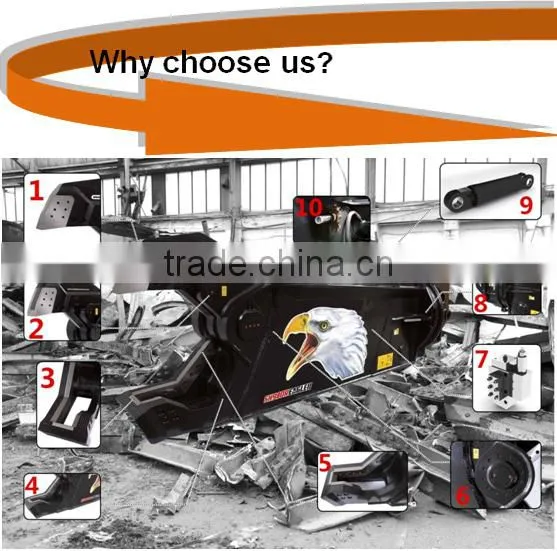 Hydraulic crawler metal cutting shear for excavator used