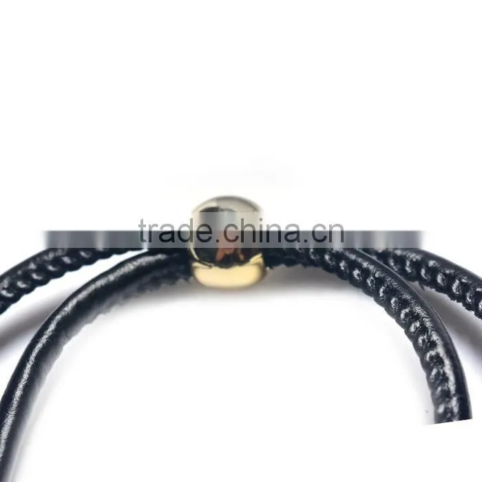 chunky rubber beads leather necklace choker leather necklace geometric necklace