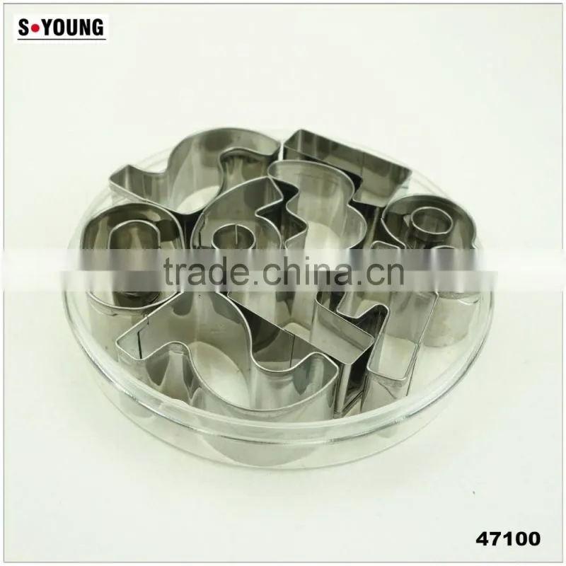 47100 9pcs number Shape Cake cookie cutter ,fondant cake decorating tools